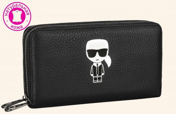 Клатч кожаный на молниях Karl Lagerfeld 3162